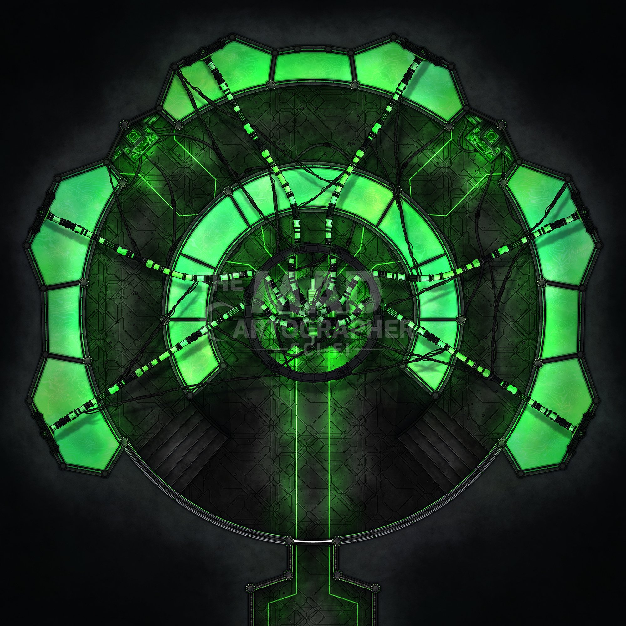 ENGINE | 15x15 | The central power chamber of this ship or facility, an advanced liquid power source is being rapidly piped from this chamber to the rest of the complex. [🪑 Asset Variants]