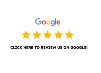 Google logo with five yellow stars and a prompt to review on Google