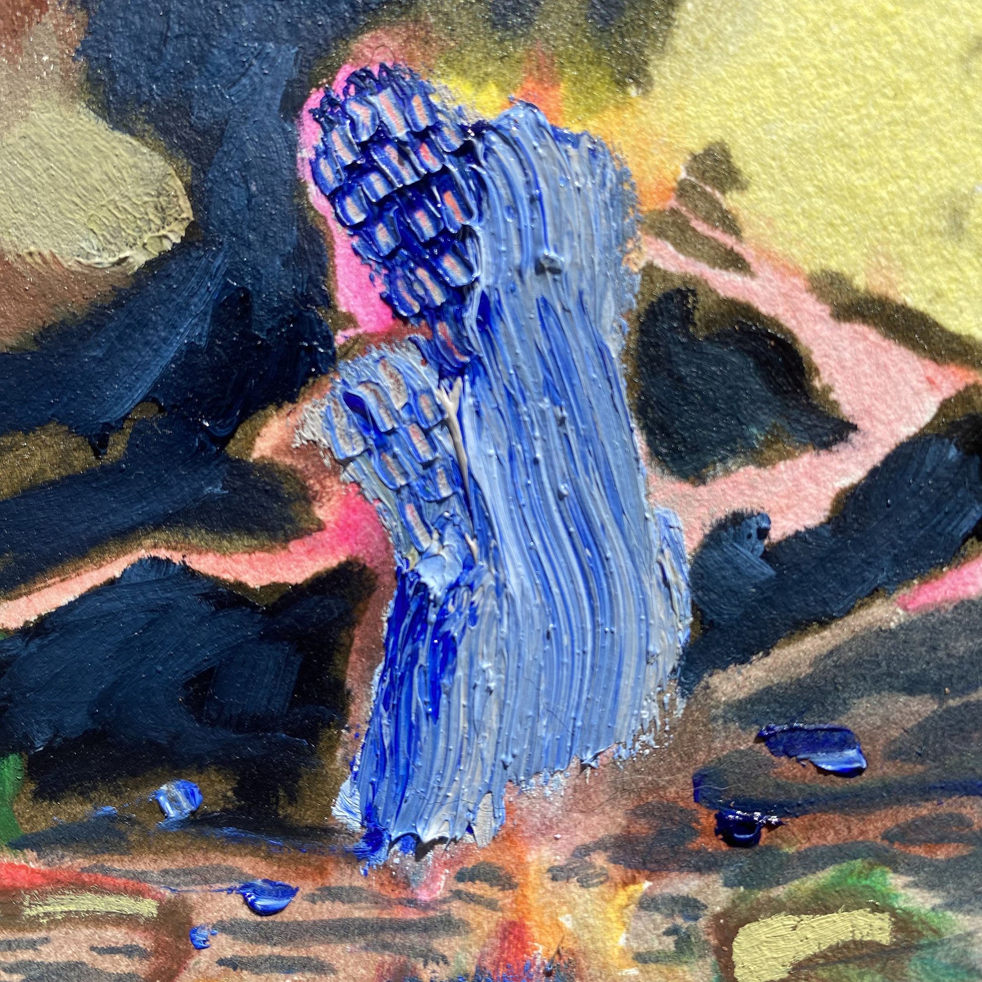 Michael Nauert's Abstract Nature Painting with thick paint and bright colors