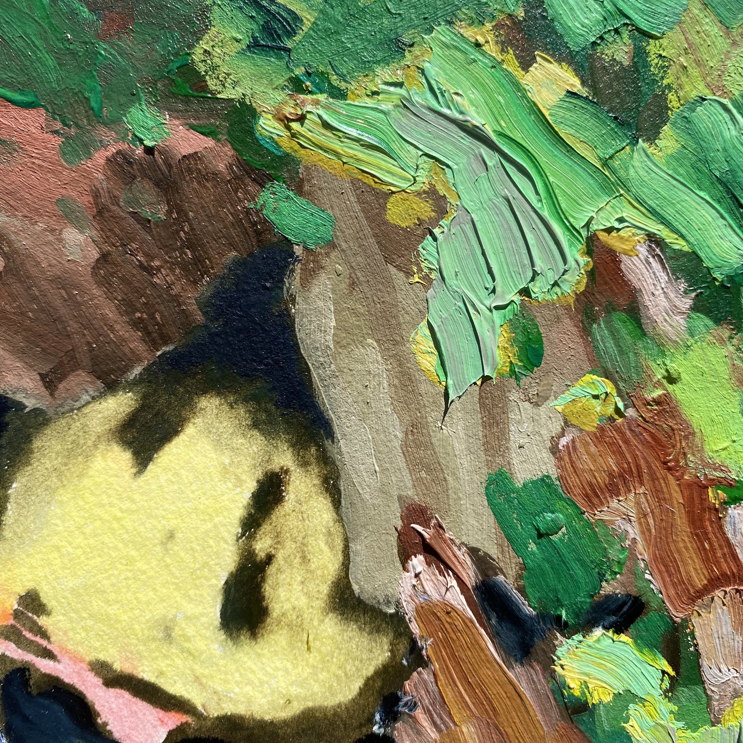 Michael Nauert's Abstract Nature Painting with thick paint and bright colors