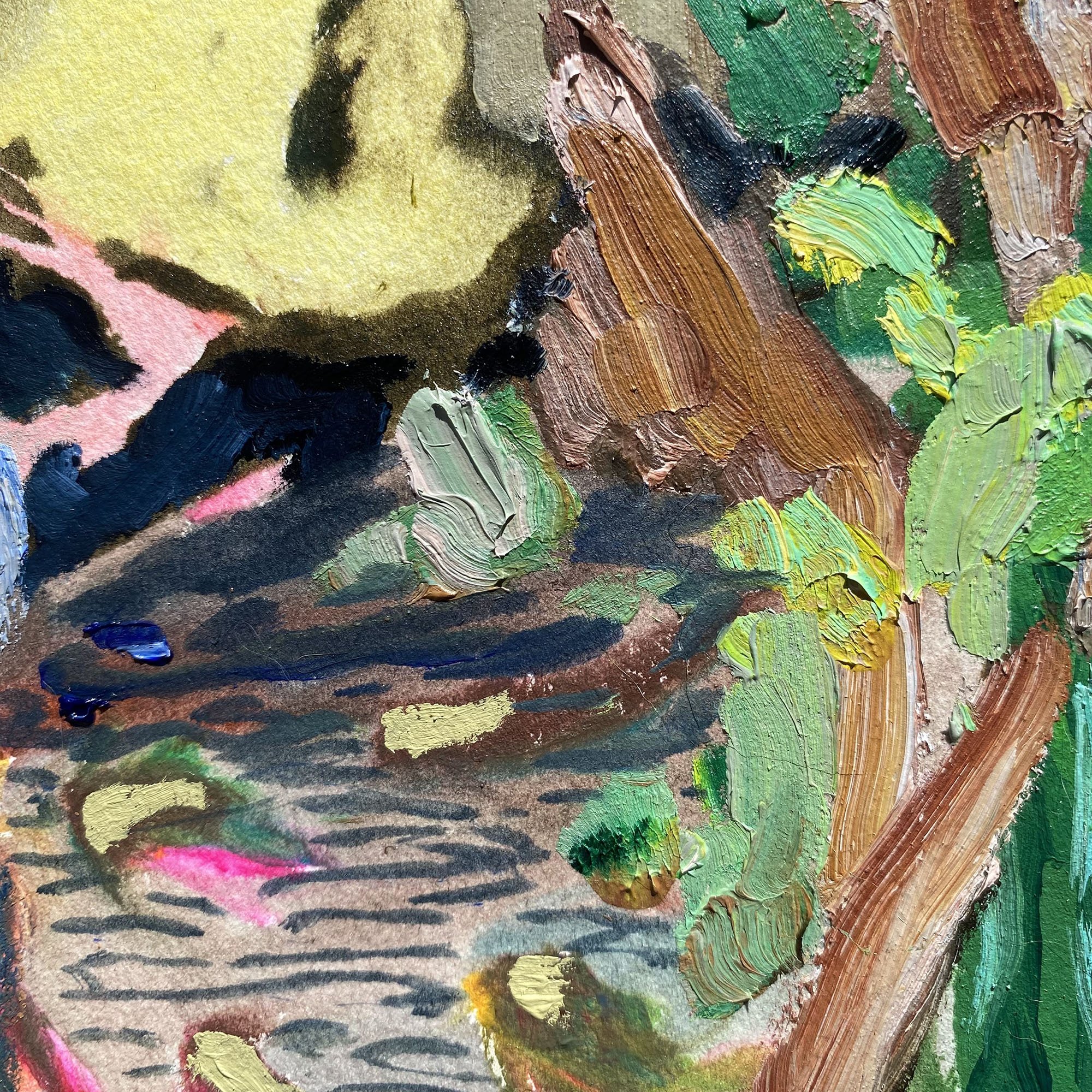 Michael Nauert's Abstract Nature Painting with thick paint and bright colors