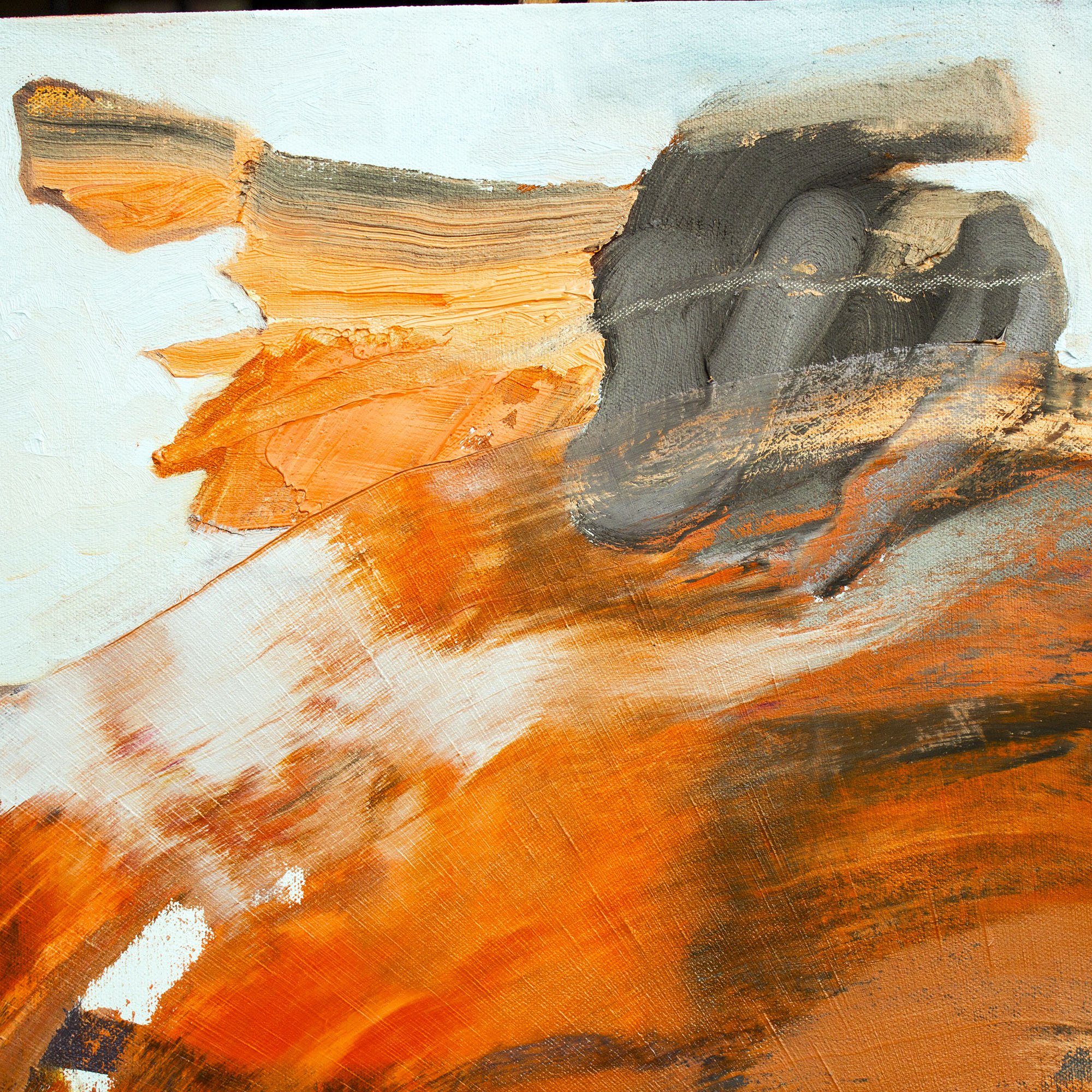Michael Nauert's Abstract Nature Painting with thick paint and bright colors