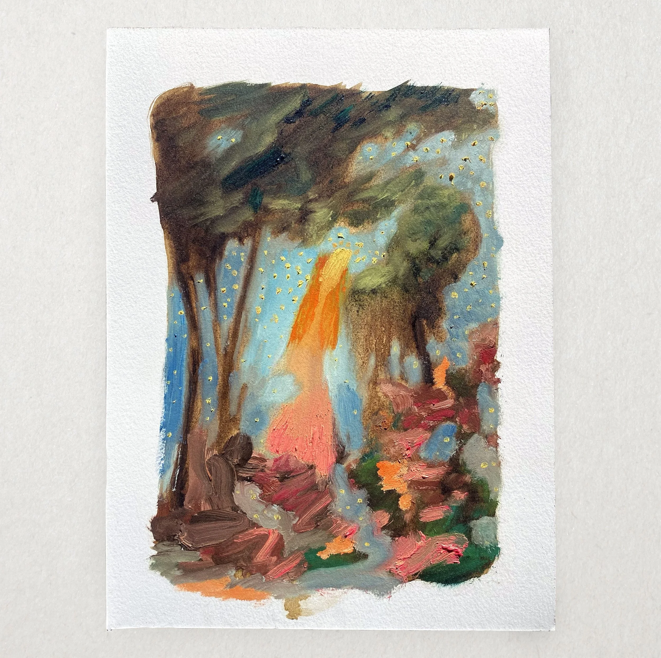 Michael Nauert's Abstract Nature Painting with thick paint and bright colors