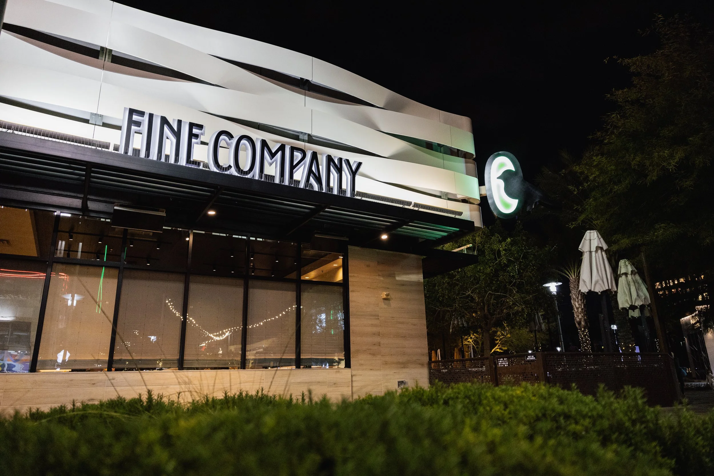 Restaurant marketing portfolio piece for Fine Company by Chef Roy Ellamar, demonstrating Midnight Creative Agency's hospitality expertise in Las Vegas.