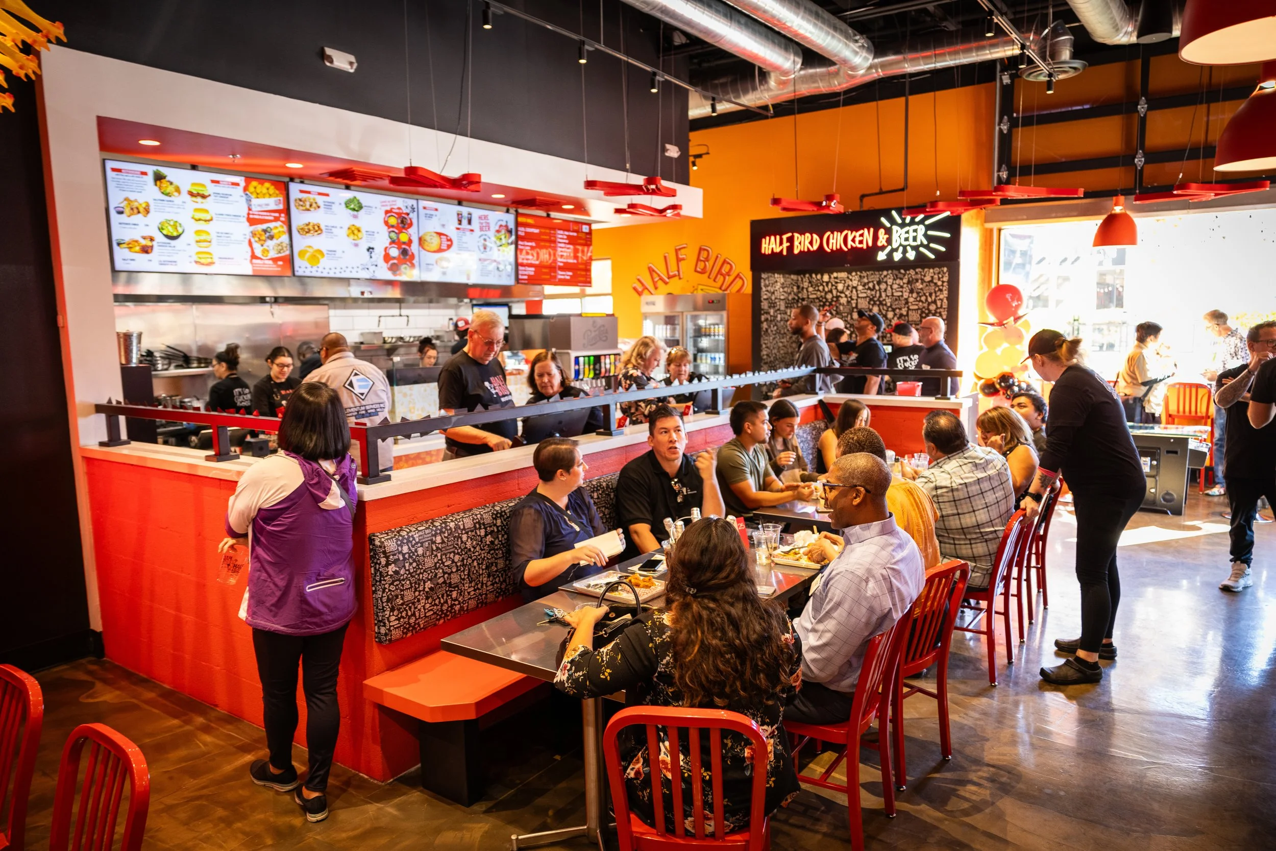 Brand presence and social media campaign work for Half Bird Chicken & Beer Las Vegas, created by Midnight Creative Agency.
