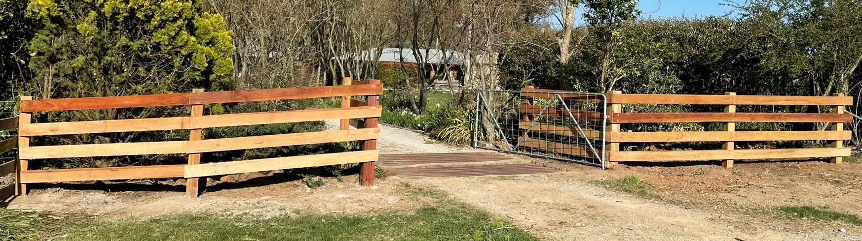 Sawn hardwood post and rail fence. Rural fencing by Goodlet Rural near Milthorpe.