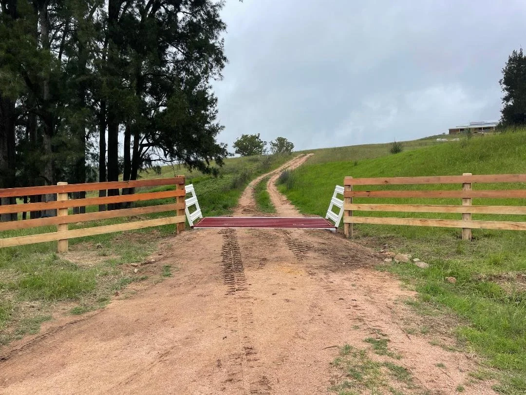 Goodlet Rural finished a wooden post and rail entrance way to a property near Lithgow