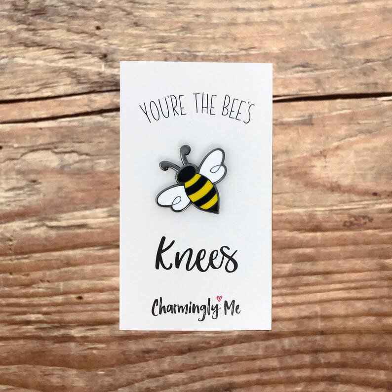 you are the bees knees enamel pin backing card.jpg