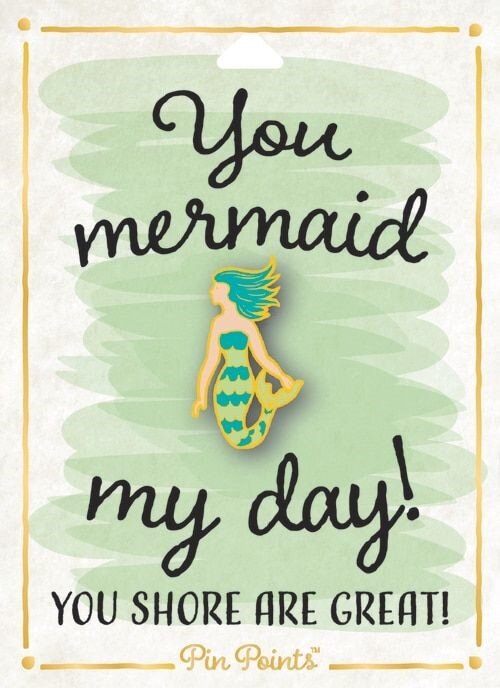 mermaid enamel pin with punny backing card.jpg