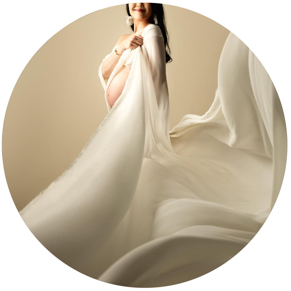 Fabric toss maternity photoshoot singapore