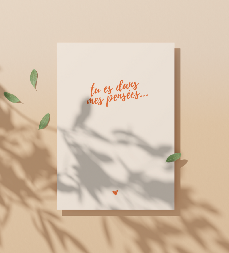 Carte Condoléances "Dans mes pensées"