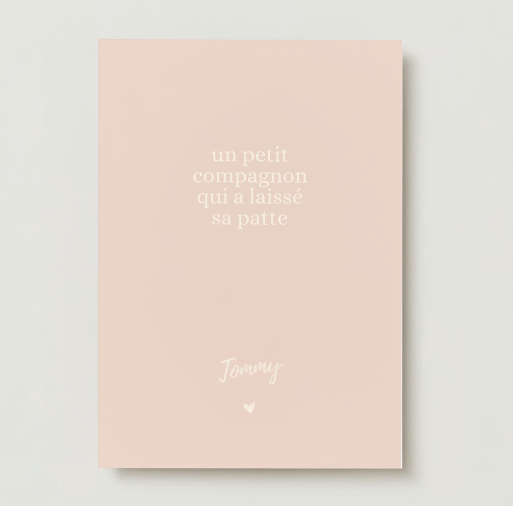 Carte Personnalisée Condoléances Chien Chat