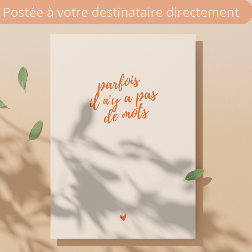 Carte Condoléances postée pour vous - votre message au verso