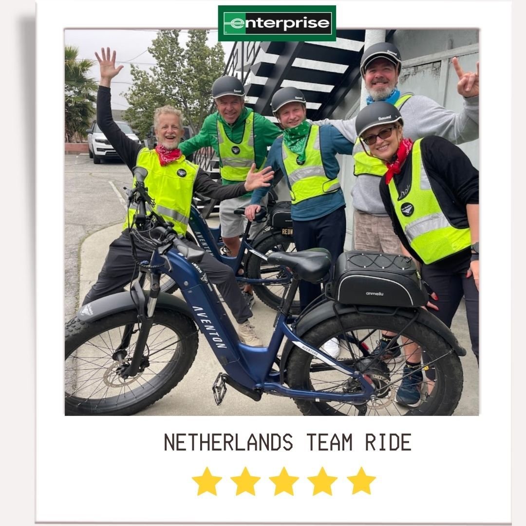 🚗➡️🚴&zwj;♂️ The team from Enterprise in the Netherlands, visiting LA for a whistle stop tour, swapped four wheels for two and crushed our Downtown LA Tour. We're doubly stoked as this marks our first ever company ride! ⚡️🚴🏻💚 
.
.
.
#ebiketoursla