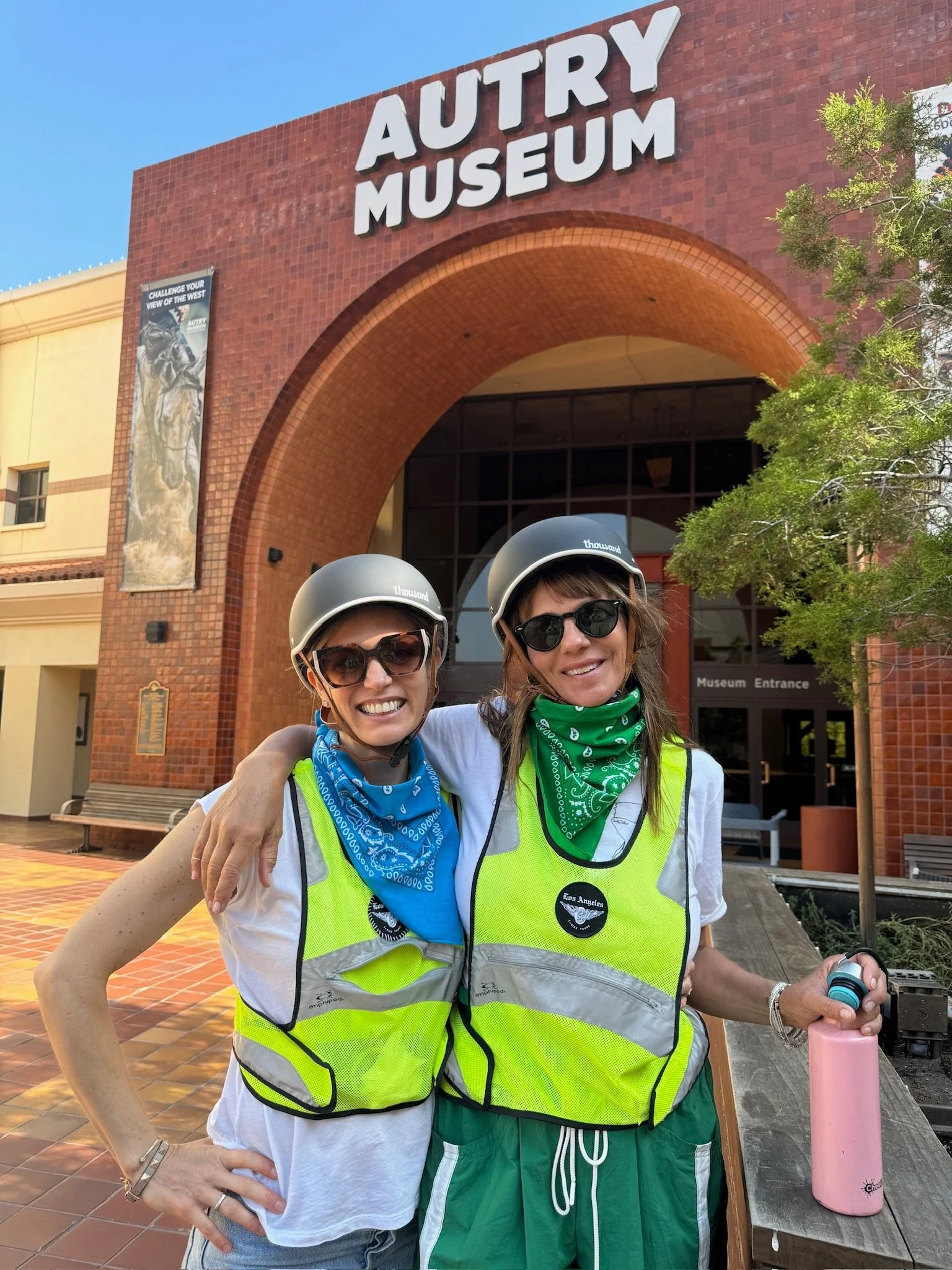 Guest Amy Wong from San Francisco during a guided e-bike tour near the Autry Museum in Griffith Park
