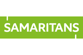 The word 'SAMARITANS' in white text on a green background.