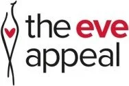 Logo for The Eve Appeal featuring a stylized black and red heart shape