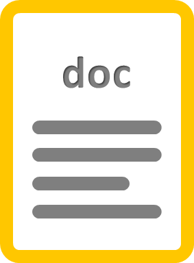 Icon of a document with a yellow border and 'doc' written on it.