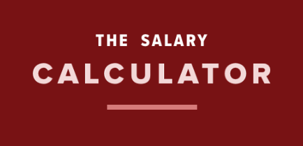 Red background with white text reading 'The Salary Calculator'