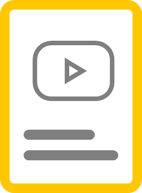 YouTube play button icon on a yellow and black background.
