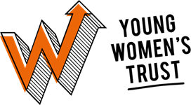 A stylized orange rising arrow with a zigzag pattern and an upward arrowhead, representing growth or progress.