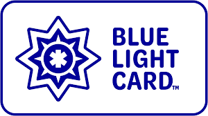 Blue Light Card logo with a star-shaped emblem and text