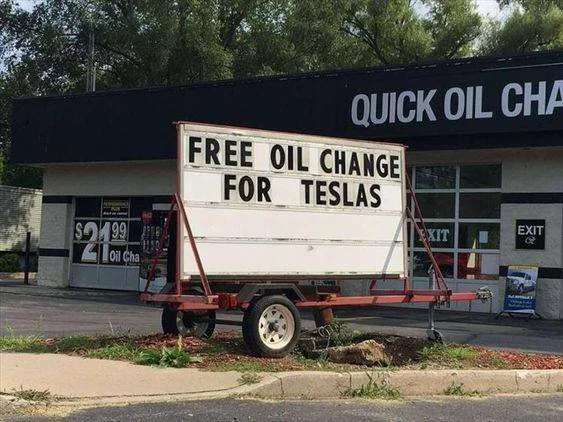 Free Oil Change for Teslas