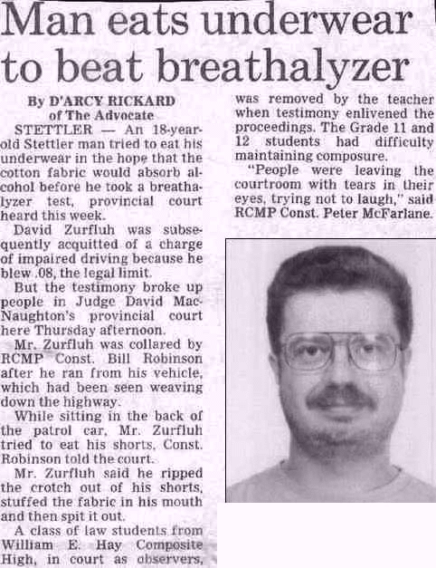 Man Eats Underwear To Beat Breathalyzer