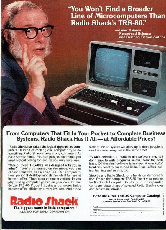 “You Won’t Find a Broader Line of Microcomputers Than Radio Shack’s TRS-80” Vintage Print Ad