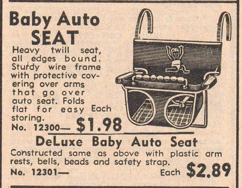 "Deluxe Baby Auto Seat" (Vintage Print Ad)