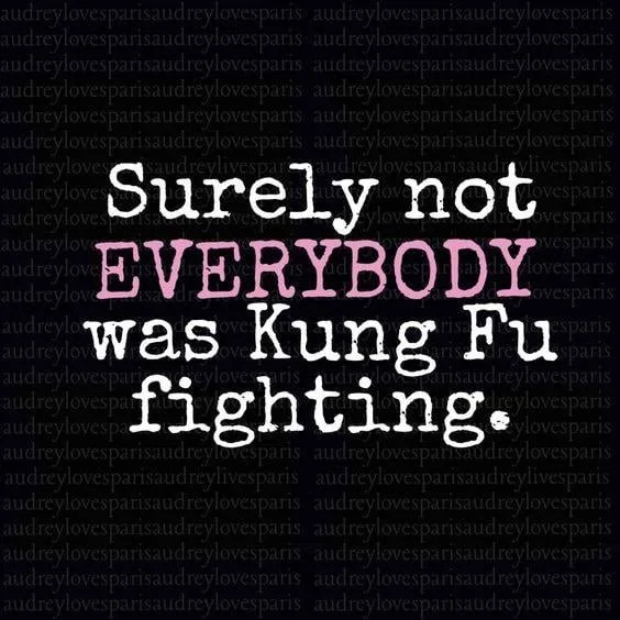 Surely Not EVERYBODY Was Kung Fu Fighting