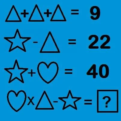 Triangle-Star-Heart Math Puzzle