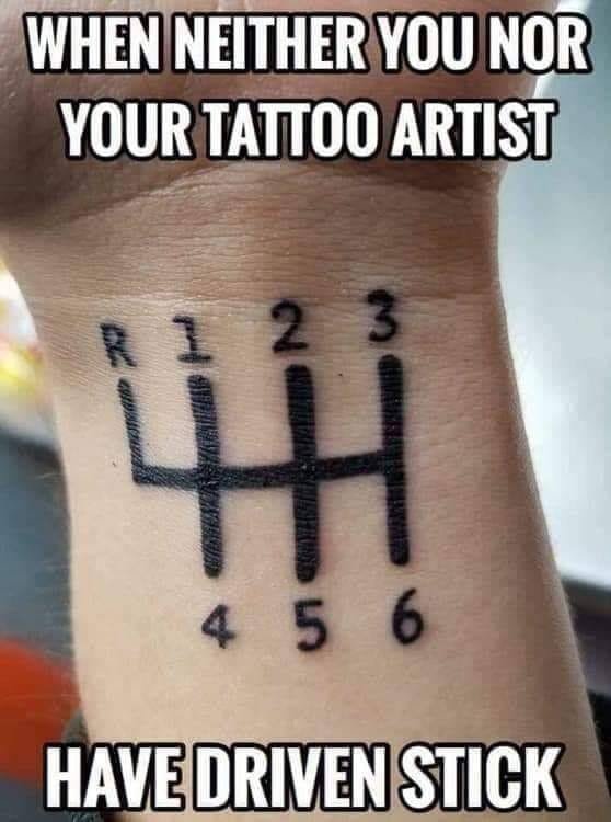 Stick Shift Tattoo