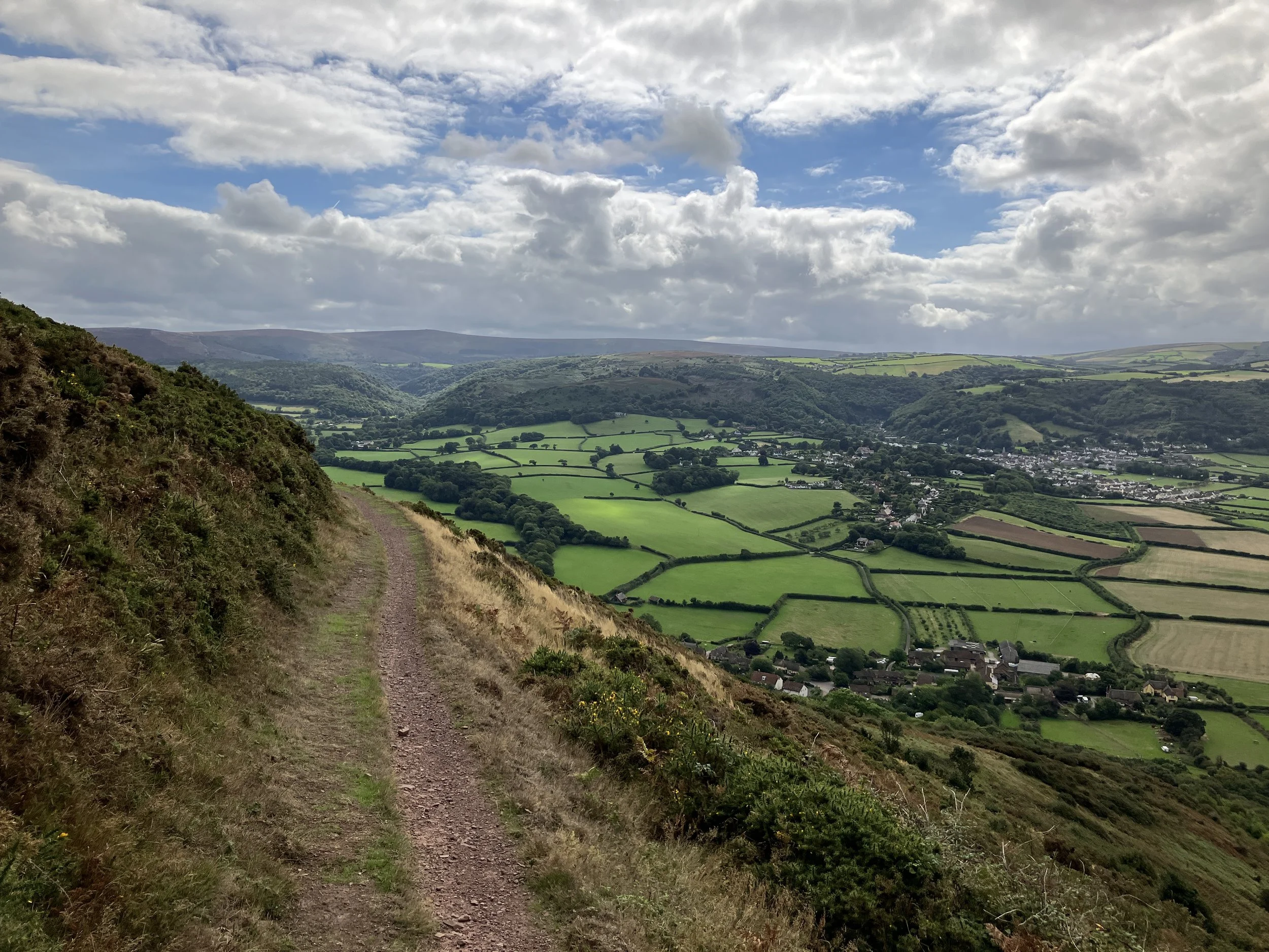 church combe path view over porlock village.JPG