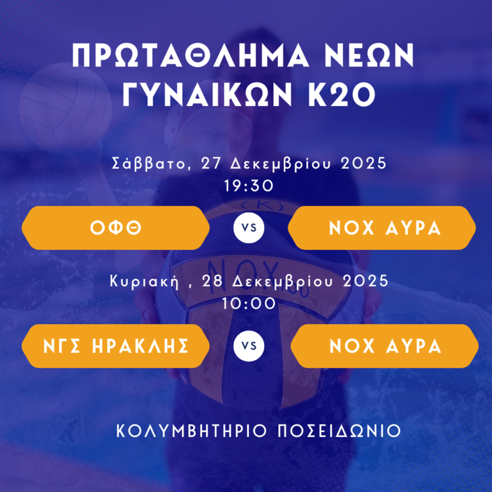 Έναρξη Πρωταθλήματος Υδατοσφαίρισης Νέων Γυναικών – 1η Φάση