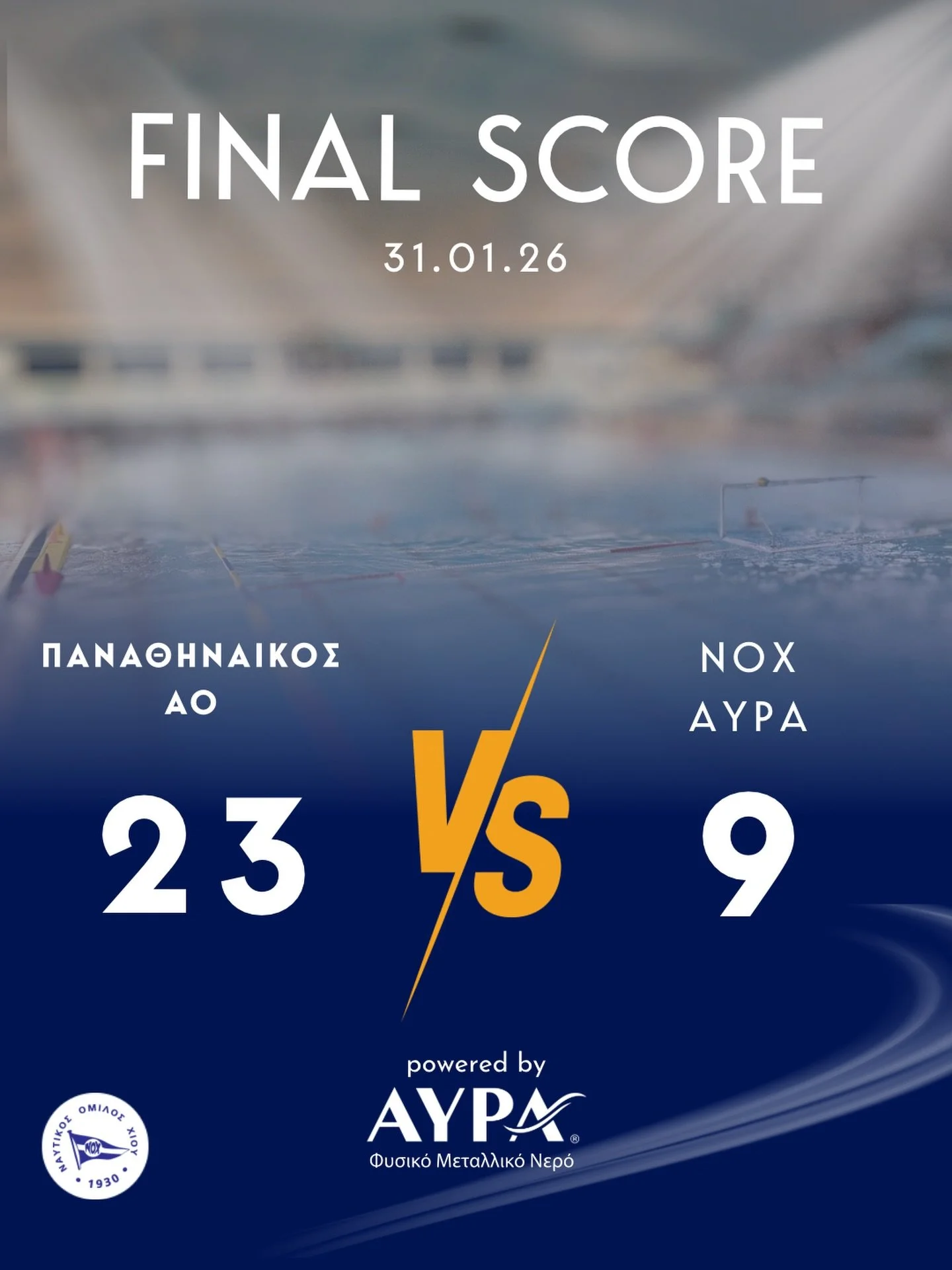 🔵⚪️ &Tau;&epsilon;&lambda;&iota;&kappa;ό &alpha;&pi;&omicron;&tau;έ&lambda;&epsilon;&sigma;&mu;&alpha; &Pi;&alpha;&nu;&alpha;&theta;&eta;&nu;&alpha;ϊ&kappa;ό&sigmaf; &ndash; &Nu;&Omicron; &Chi;ί&omicron;&upsilon; &Alpha;&Upsilon;&Rho;&Alpha;: 23-9
#