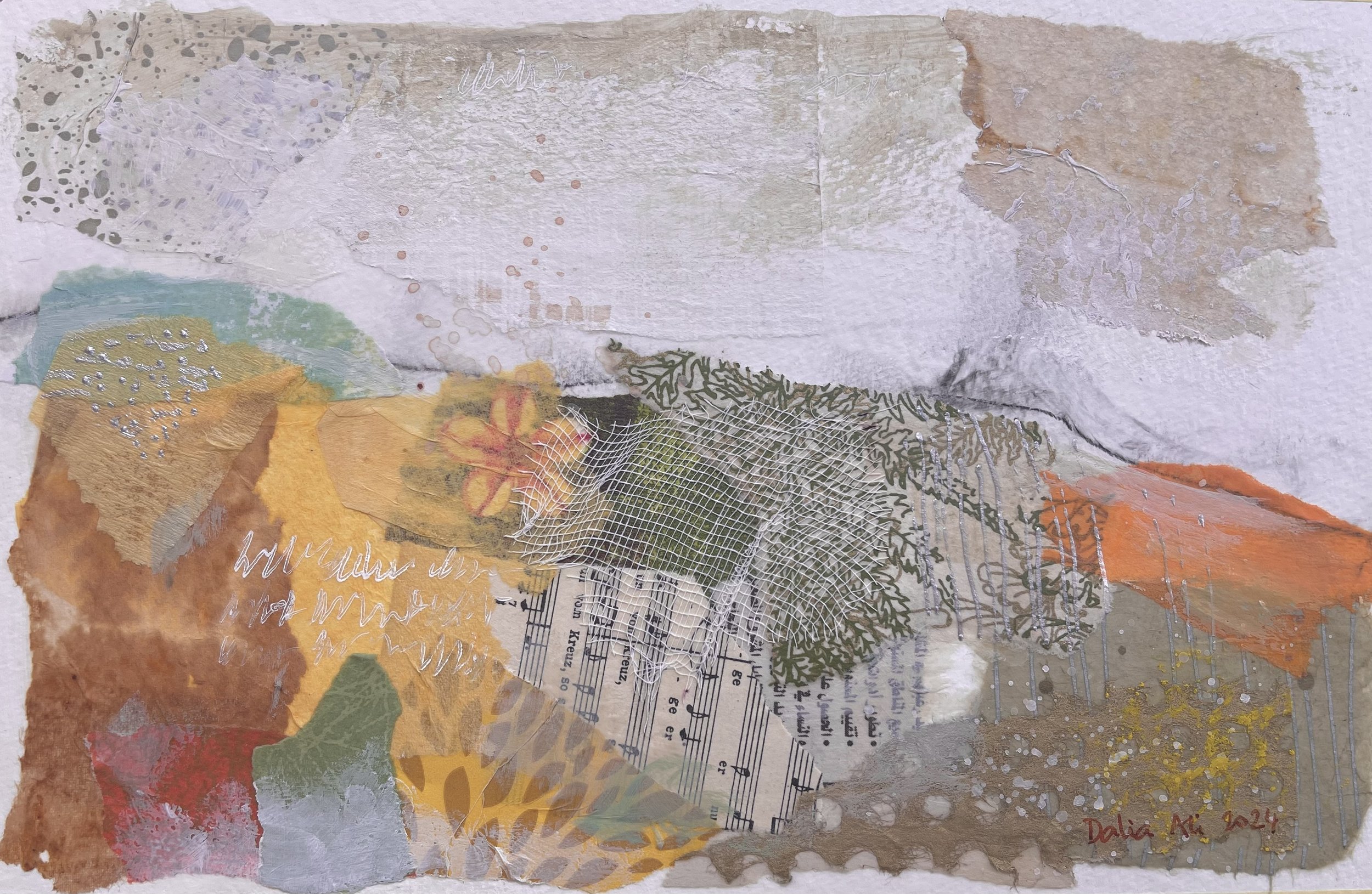 Mixed media on card, 14x22cm