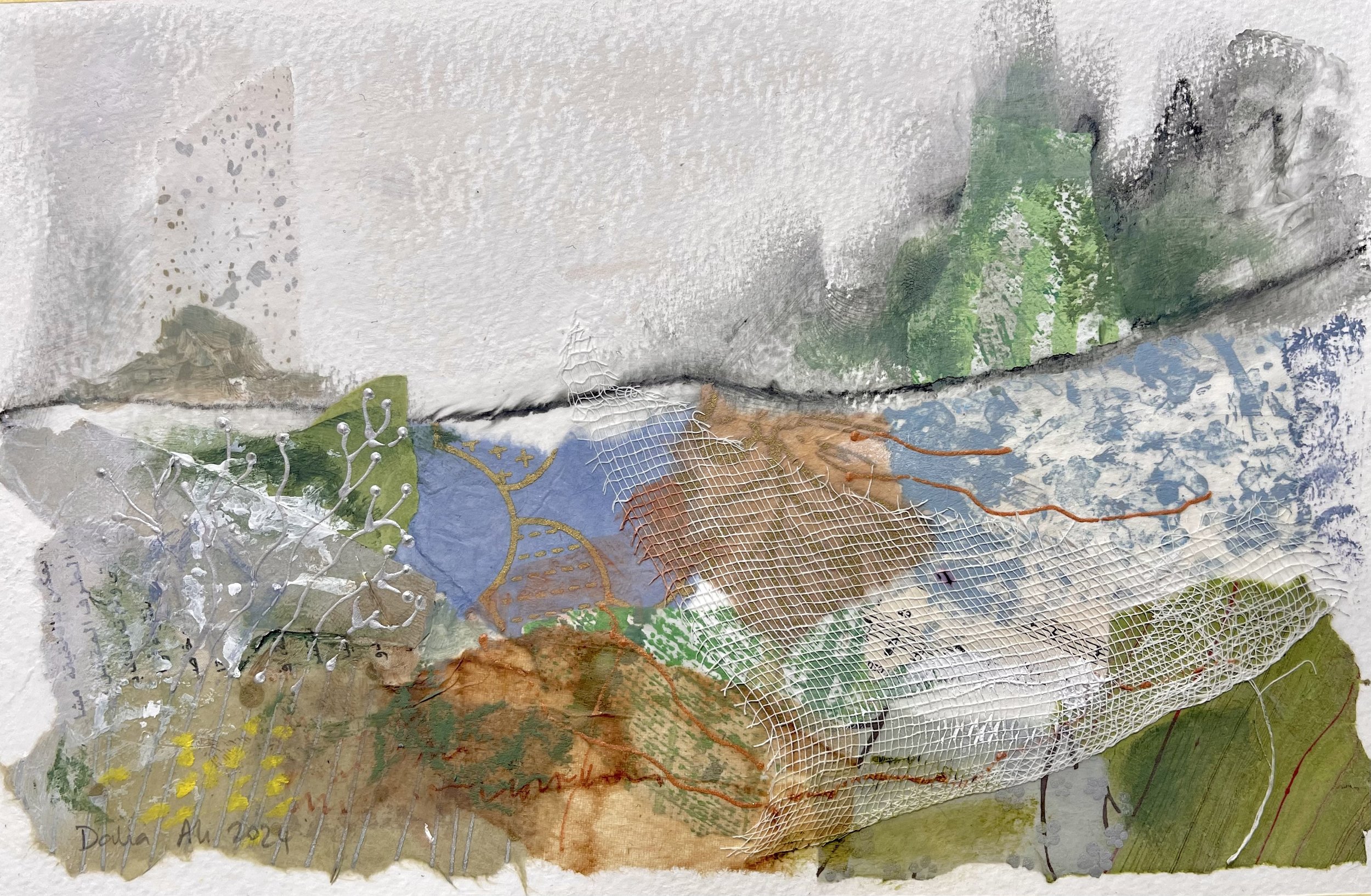 Mixed media on card, 14x22cm