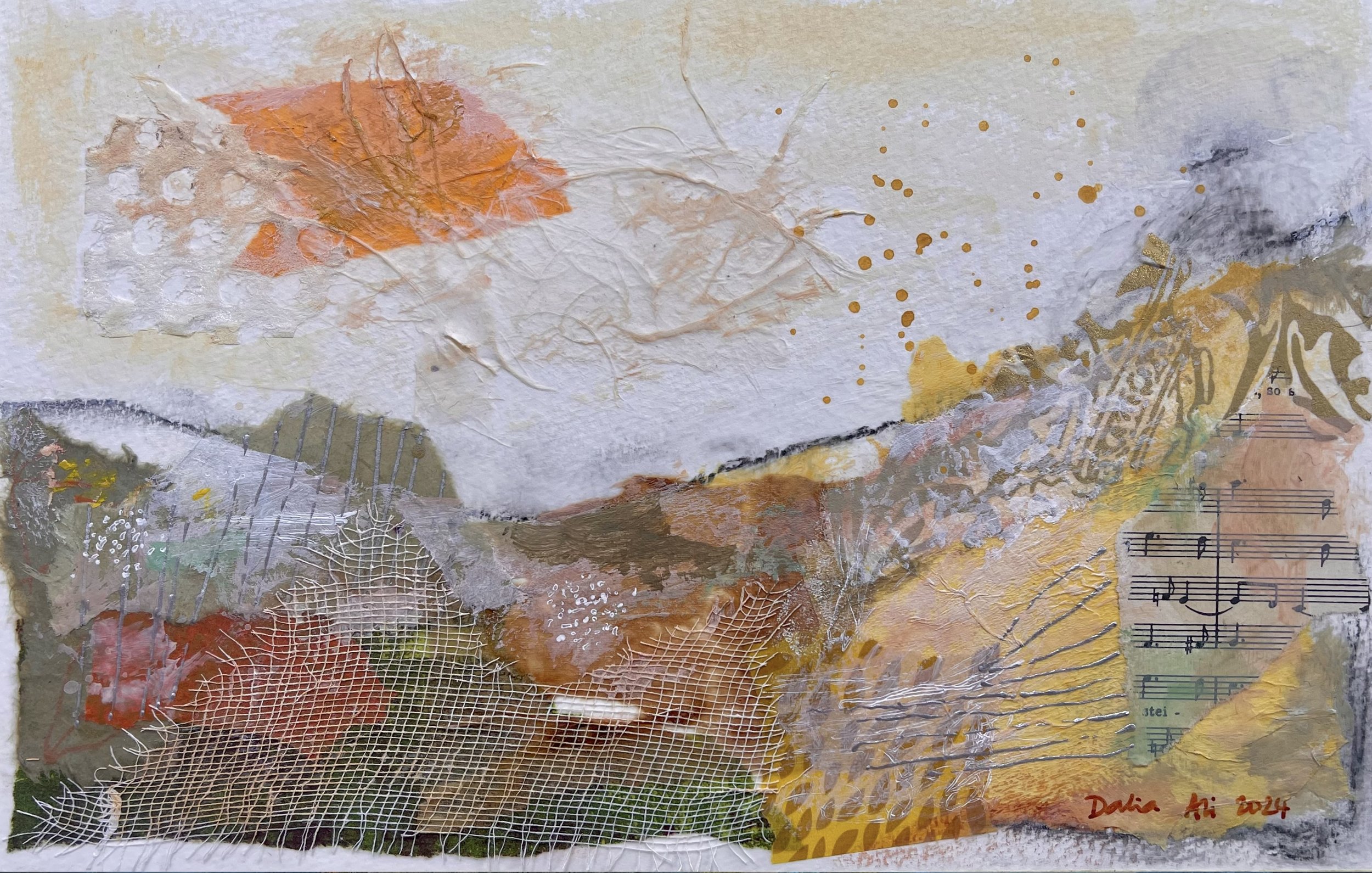 Mixed media on card, 14x22cm