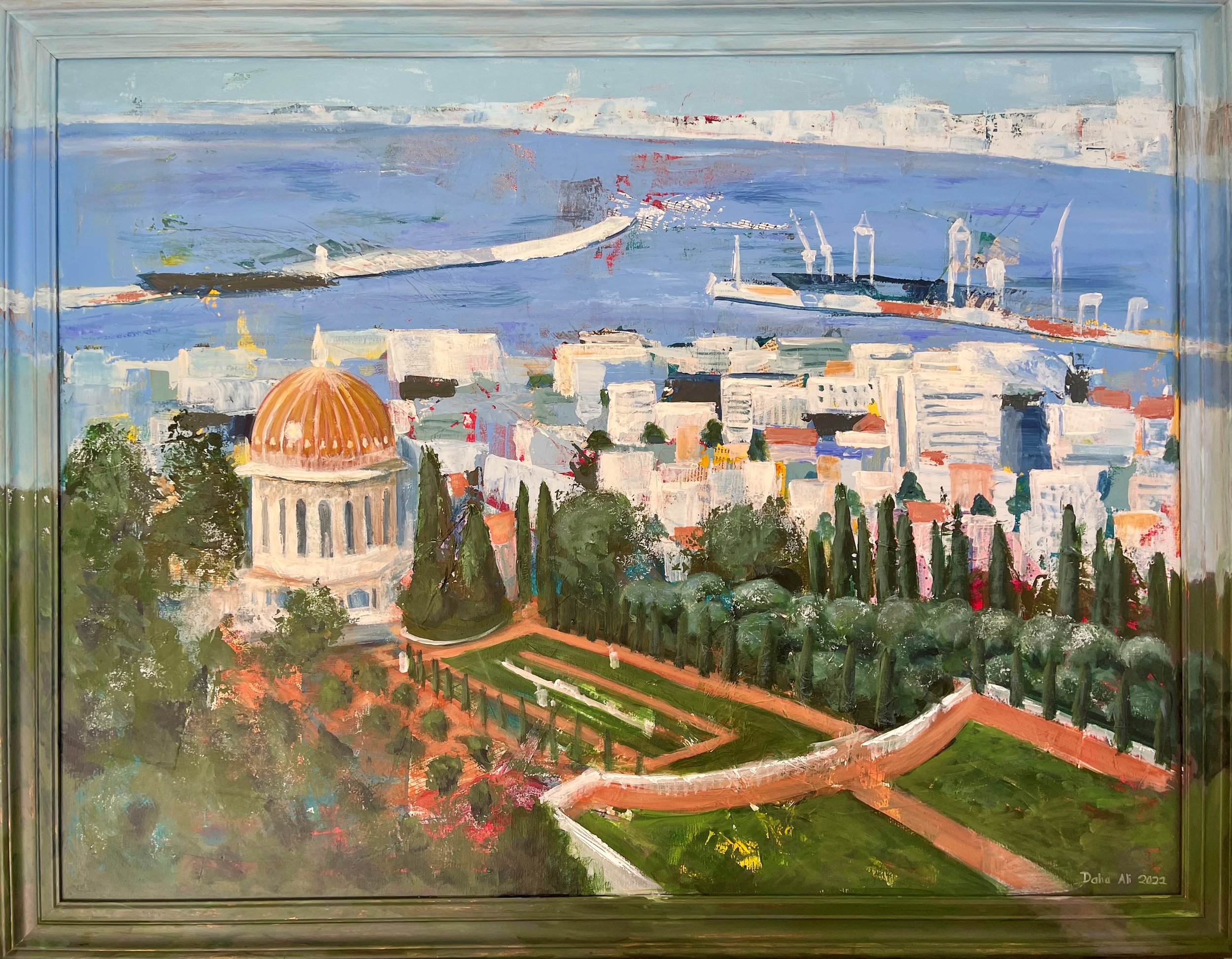 Return to Haifa, Mixed media on canvas, 105x135 cm, sold