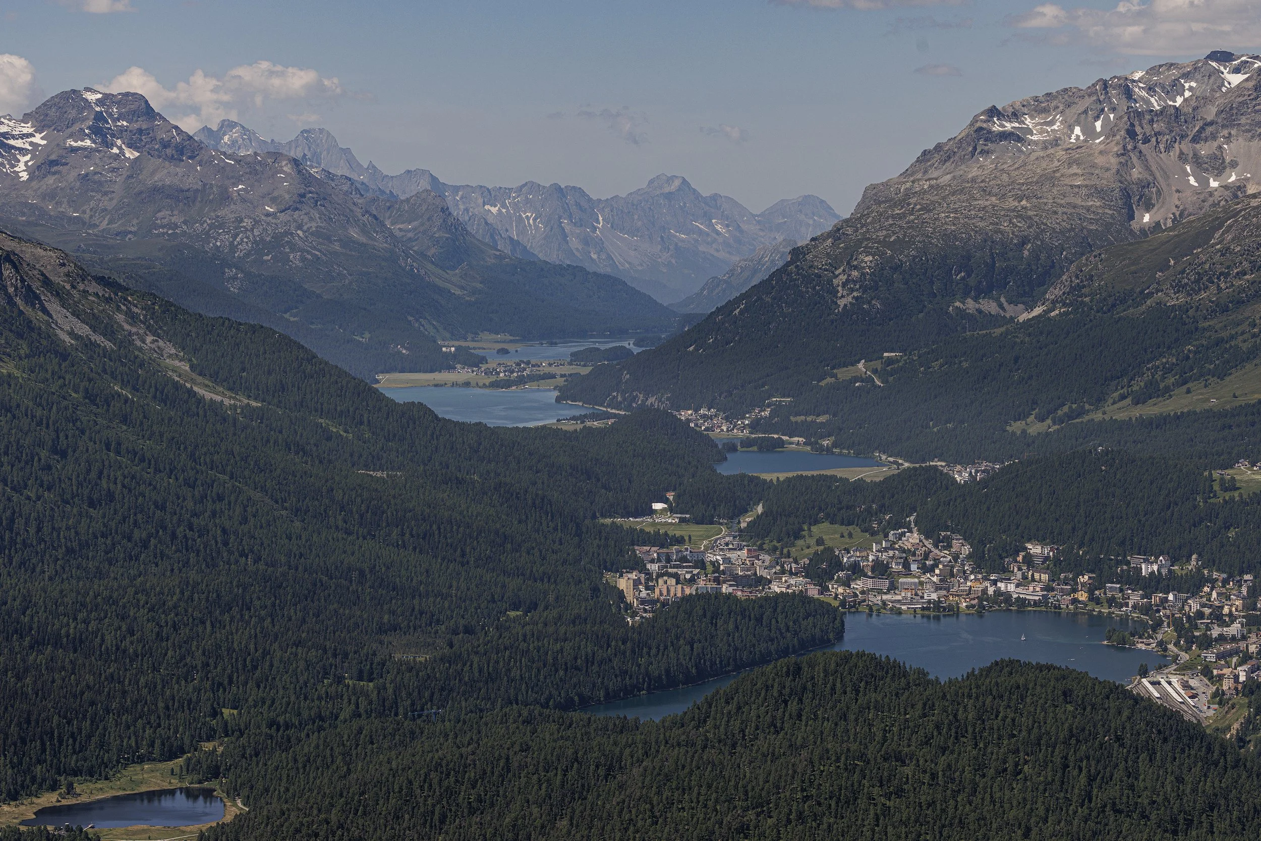 ... view from Muottas Muragl onto the lakes an St.Moritz in the Upper Engadin