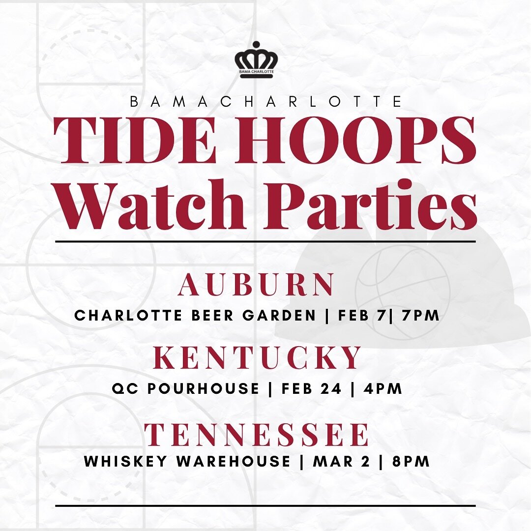 🏗️ Let&rsquo;s finish the regular season strong 

Mark your calendars for our pop-up MBB Watch Parties: 
🐅 Auburn | Feb. 7 |  7pm | @cltbeergarden 
🔵 Kentucky | Feb. 24 | 4pm | @qc_pourhouse 
🍊 Tennessee | March 2 | 8pm | @whiskeywarehouseclt 

?