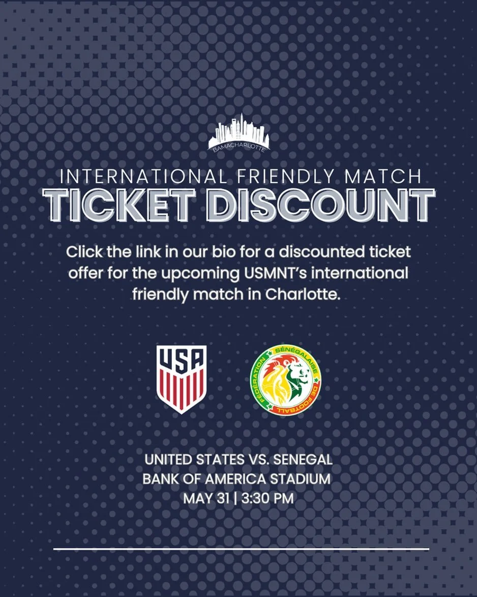 International soccer is coming to the Queen City, and BamaCharlotte has teamed up with US Soccer for discounted tickets! Get yours through the link in bio to watch the U.S. Men&rsquo;s National Team take on Senegal in an international friendly on May