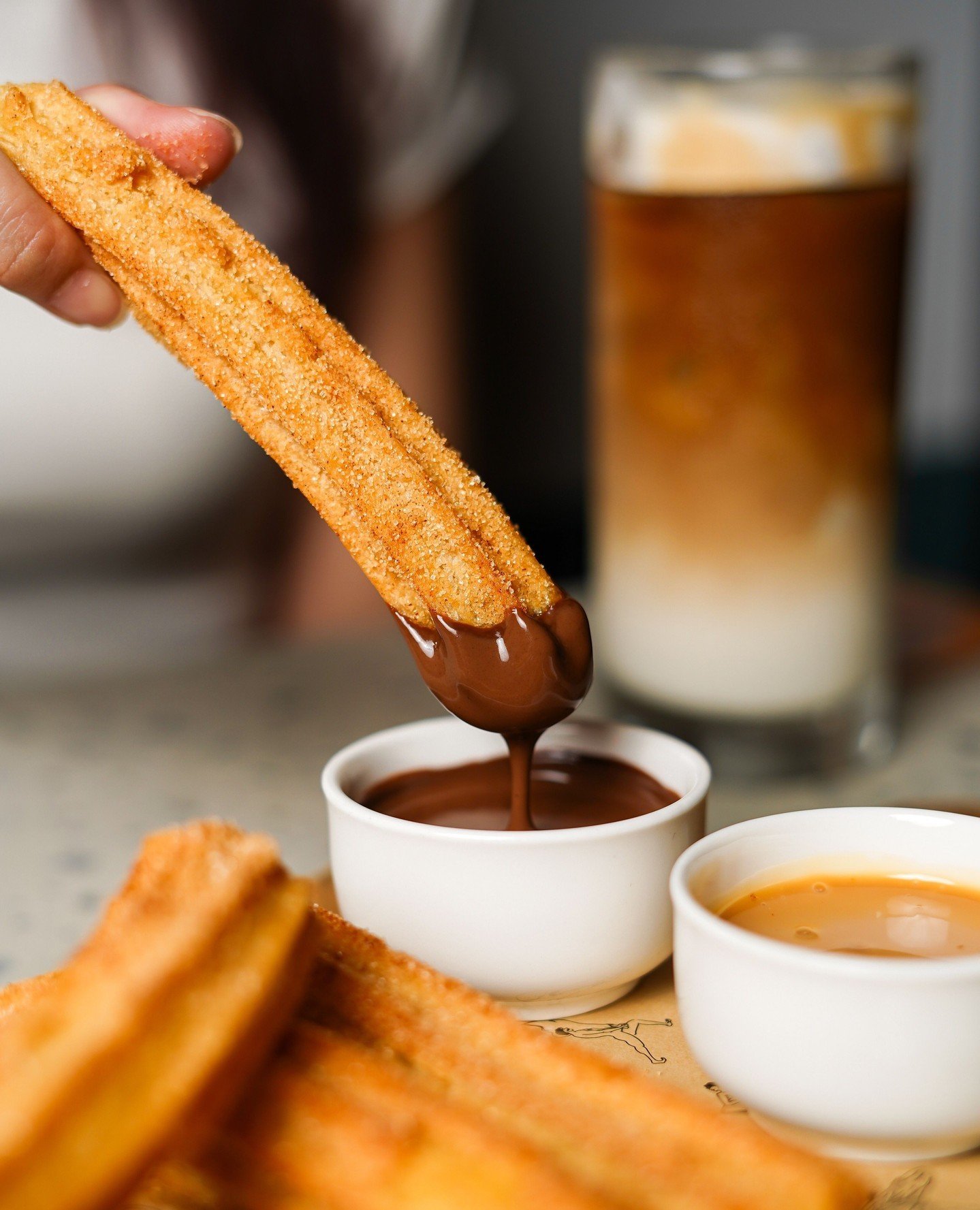 What better way to end a Mexican feast than with some incre&iacute;ble churros? 🫡⁠
⁠
Our Super Churros come served with a luxurious chocolate sauce and served alongside our velvety coconut dulce de leche. Dip em&rsquo;, lick em&rsquo; and let's get 
