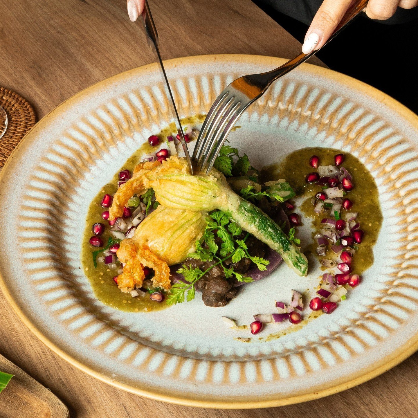 Dive headfirst into a sustainable, green lifestyle with these vegan dishes &ndash; featuring the flashy Tempura Zucchini Flower, a classic Frijoles, and our twist on a Mexican staple, the Hibiscus &amp; Jackfruit Quesadilla. ⁠
⁠
Indulge in a hearty, 