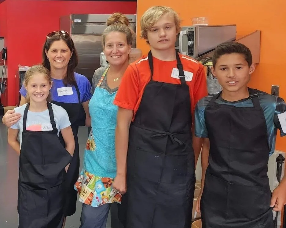 A family photo after baking in our kitchen