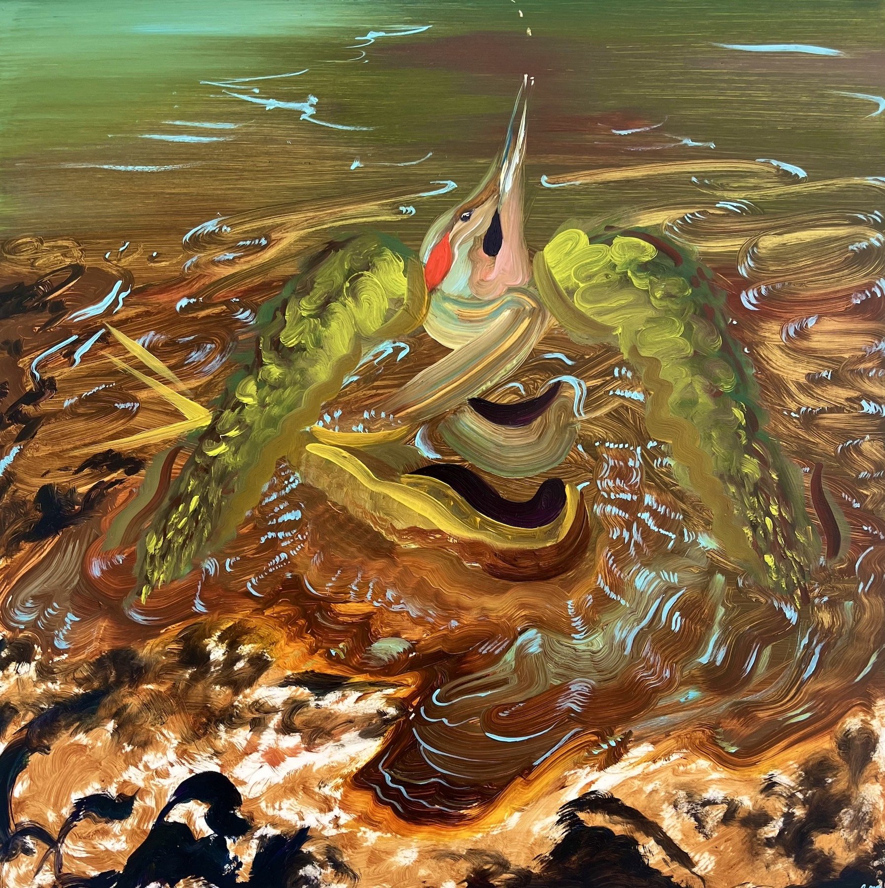 Flicker | Oil on wood panel | 12" x 12" | 2025
