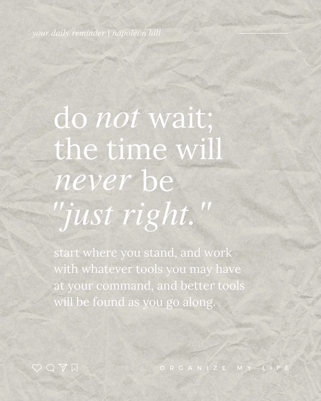 The magic is found in the work you&rsquo;re avoiding.

And simply put, you need to stop waiting for &ldquo;tomorrow&rdquo; to bring you more energy, time, or money.

There will always be a reason why you &ldquo;can&rsquo;t&rdquo; do something, but th