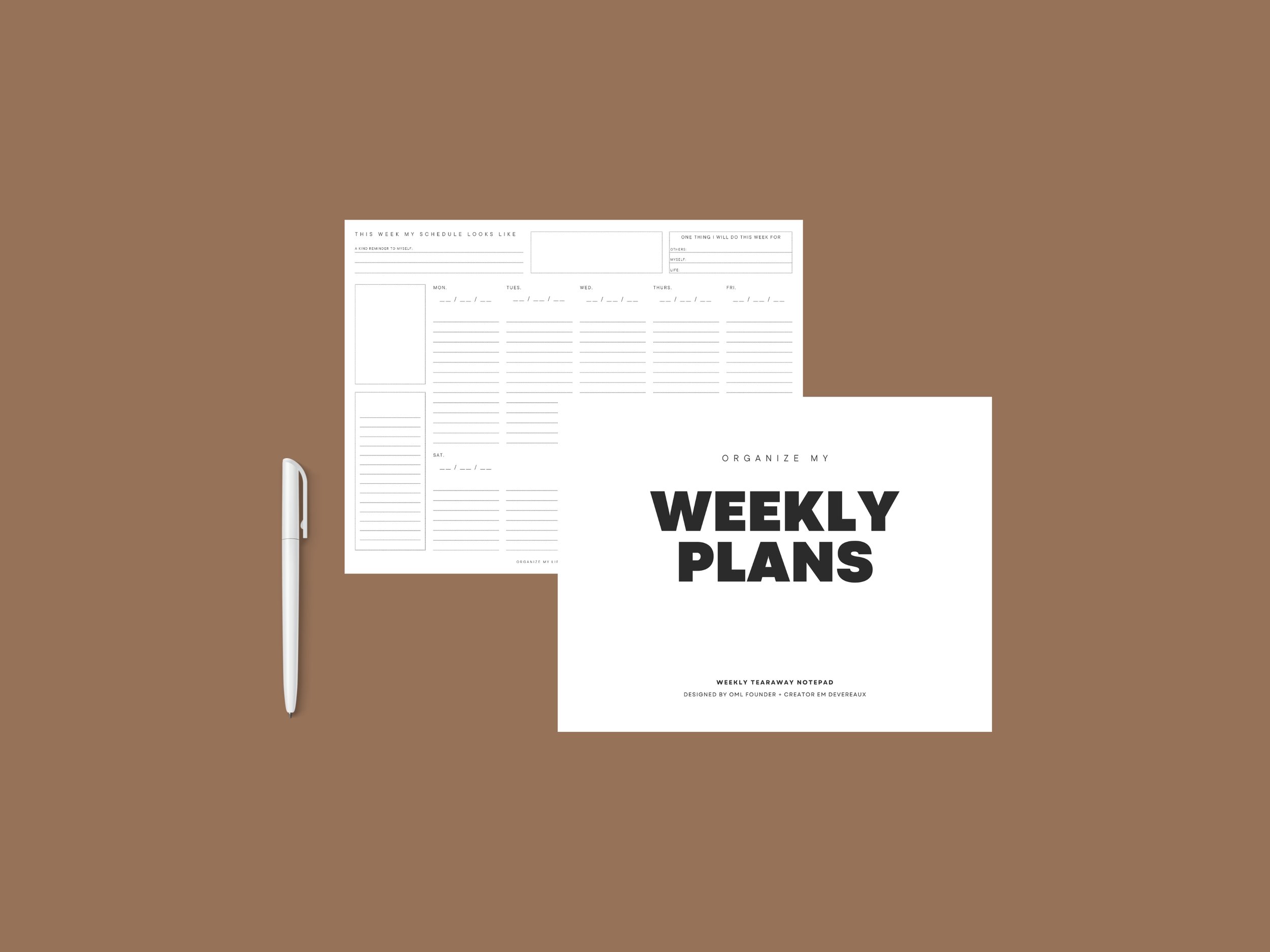 Organize My Weekly Plans