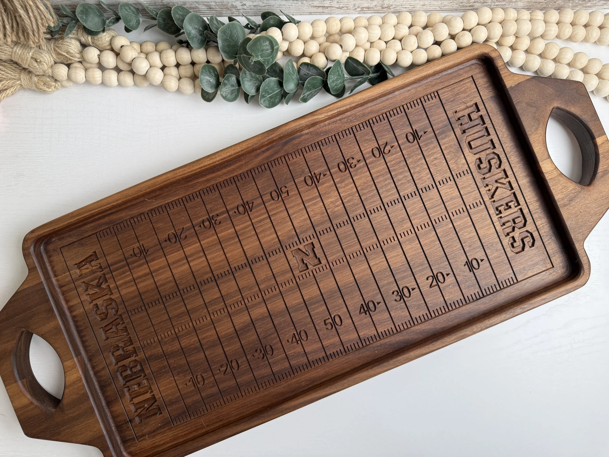 Nebraska Husker football field charcuterie board